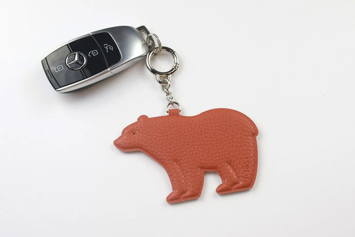 Bear Vegan Leather Key Ring