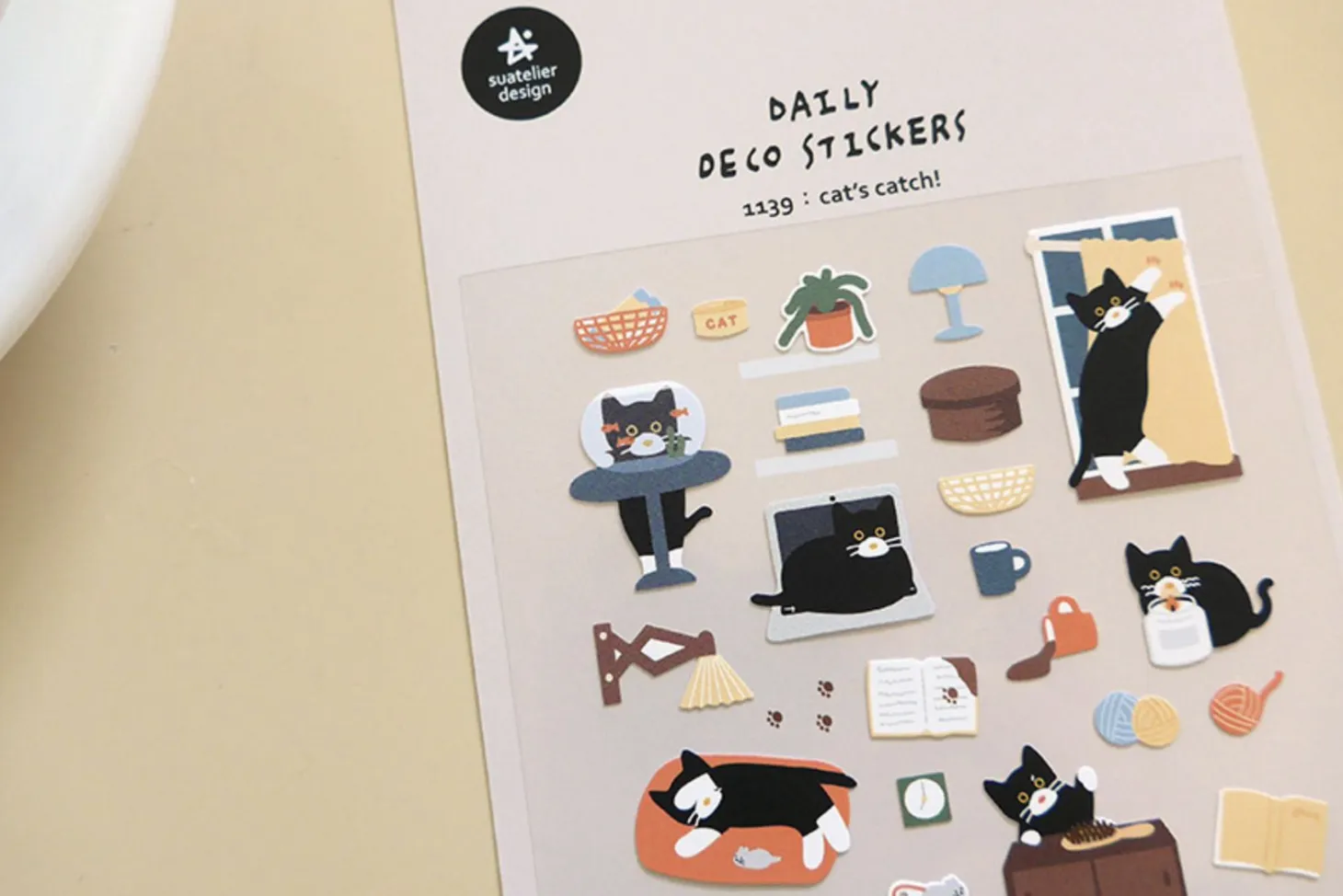 Black Cat Deco Sticker