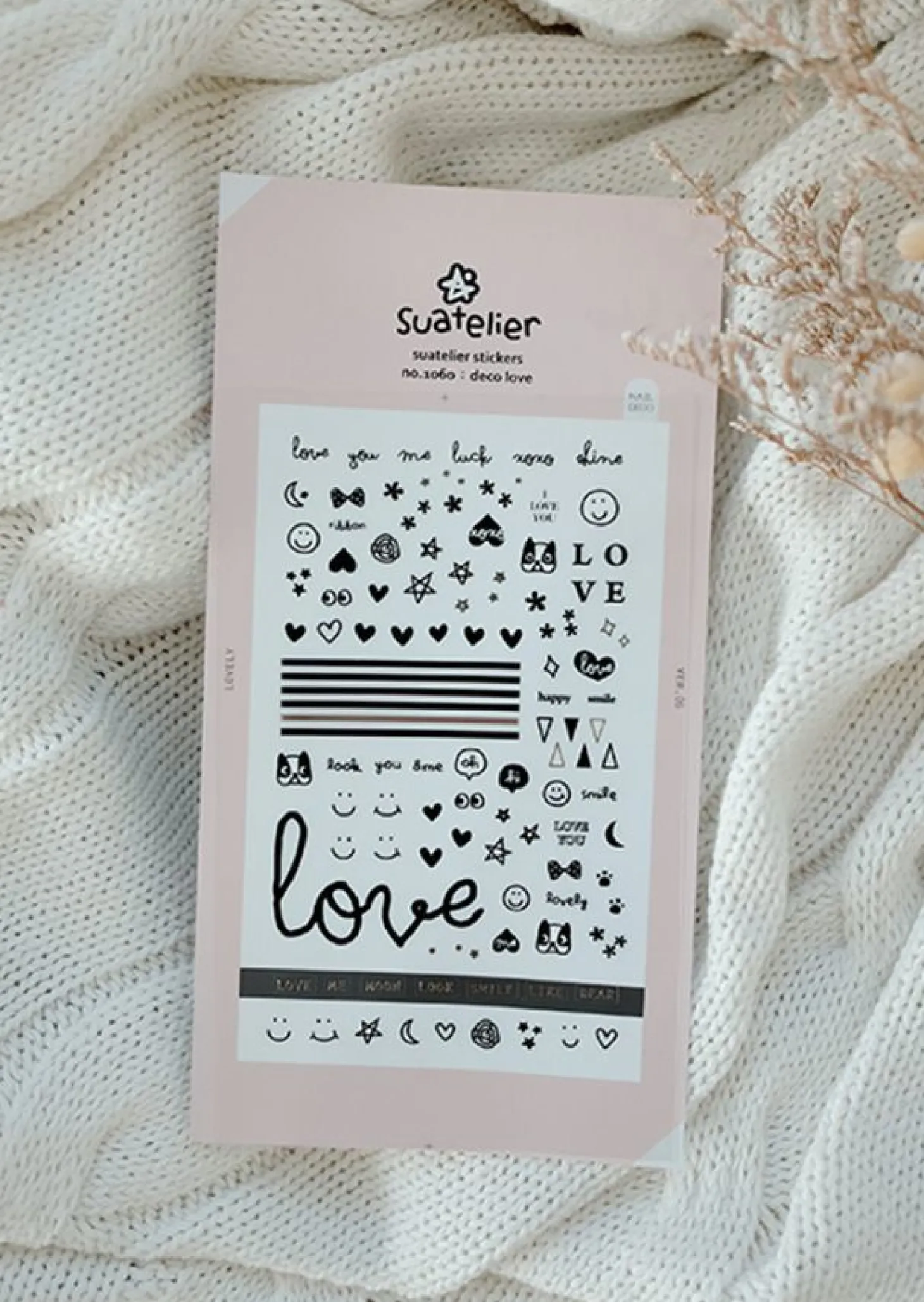Black Love Nail Deco Sticker