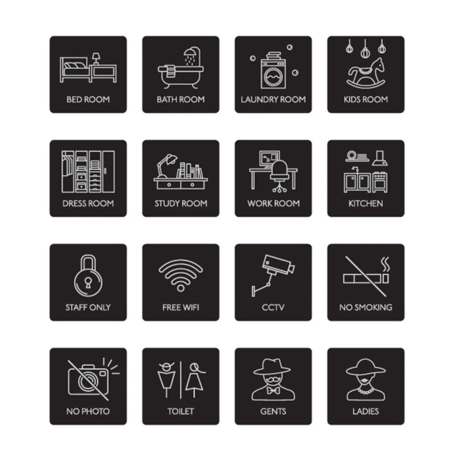 Black Pictogram Door Sign