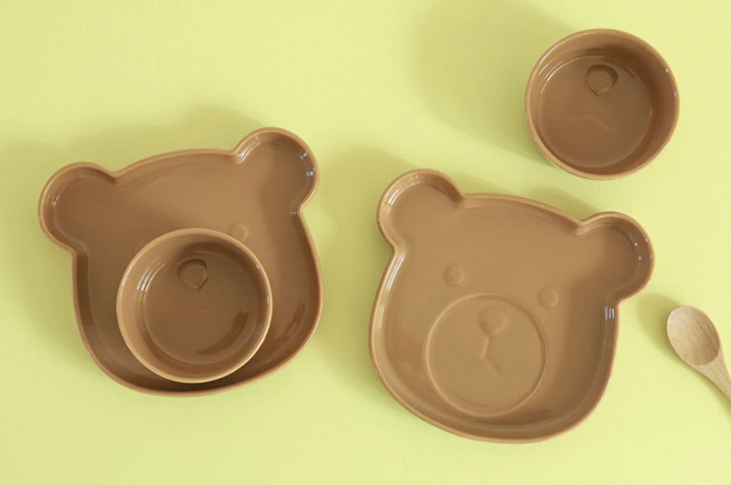 Brown Cozy Bear Bowl & Plate Set