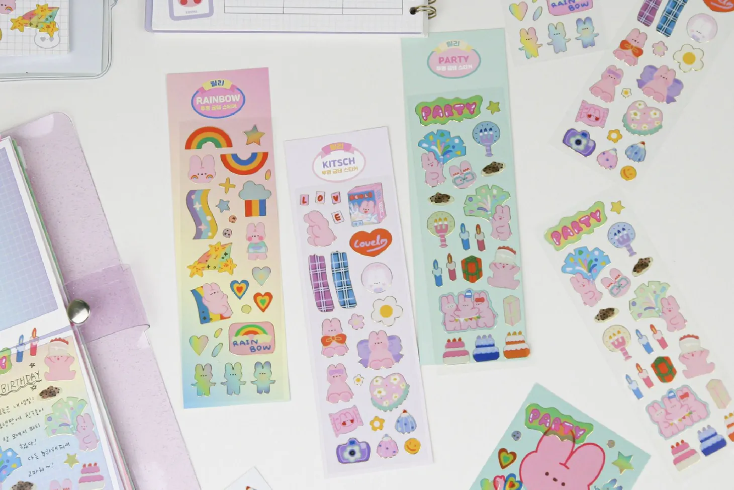 Bunny Gold Line Deco Sticker