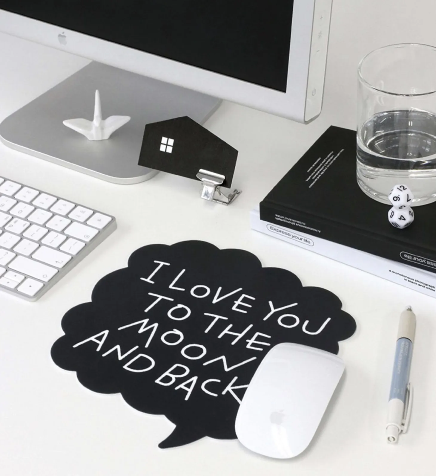 B&W Doodle Mouse Pad