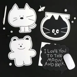 B&W Doodle Mouse Pad