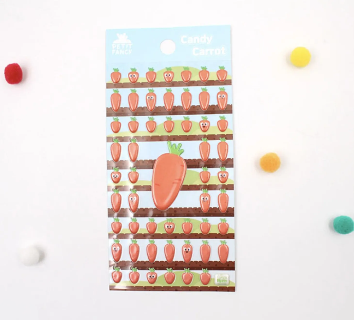 Candy Carrot Puffy Deco Sticker