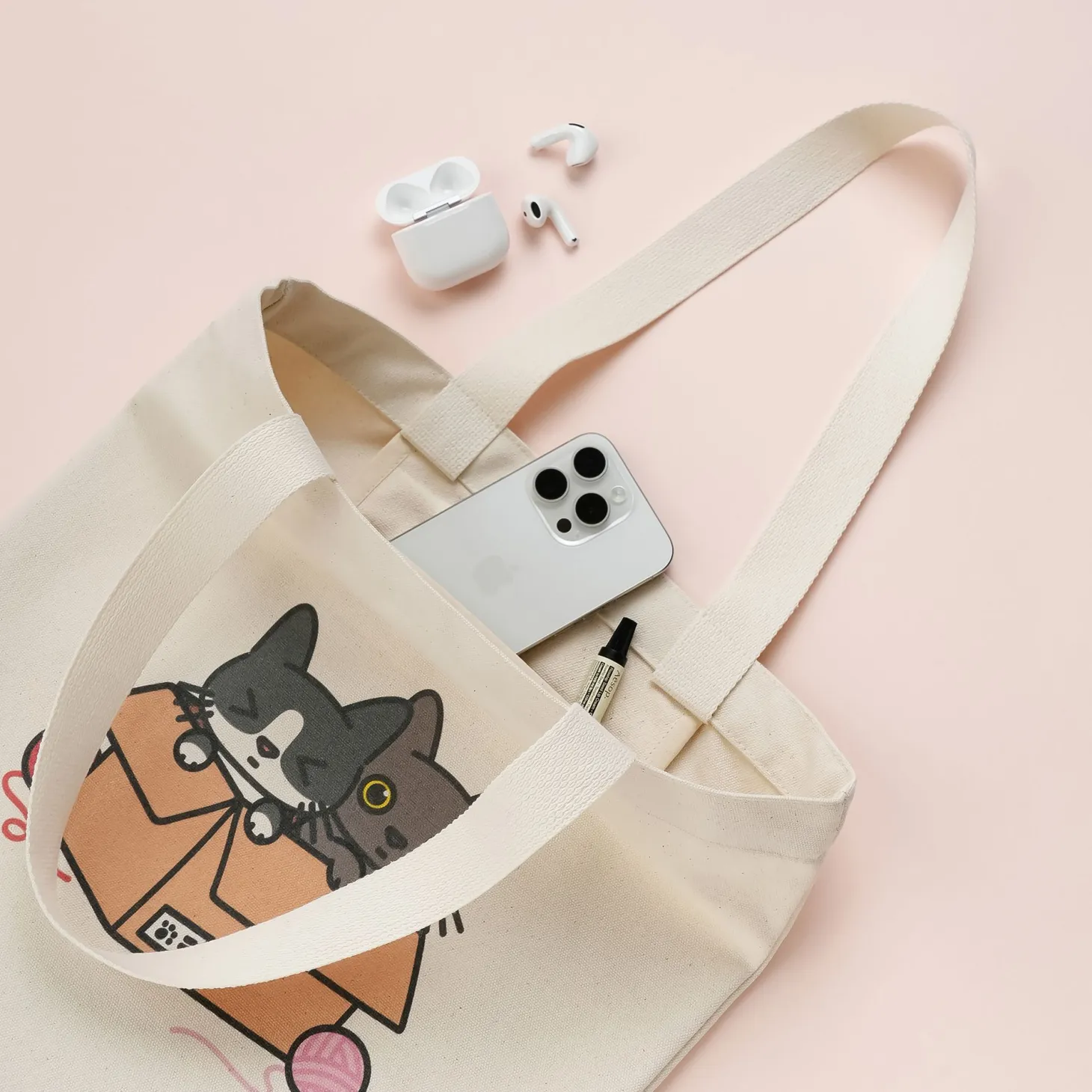 Cat Couple Tote Bag