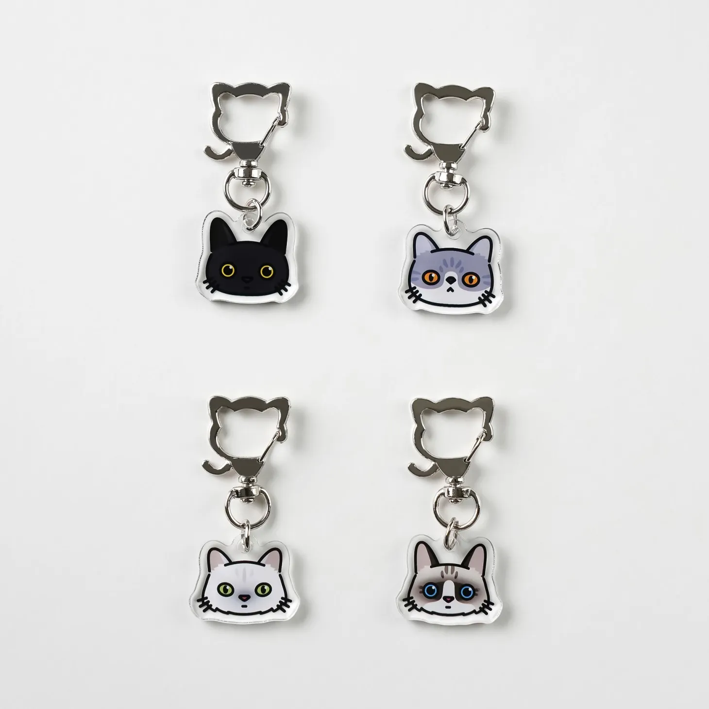Cat Face Acrylic Key Ring