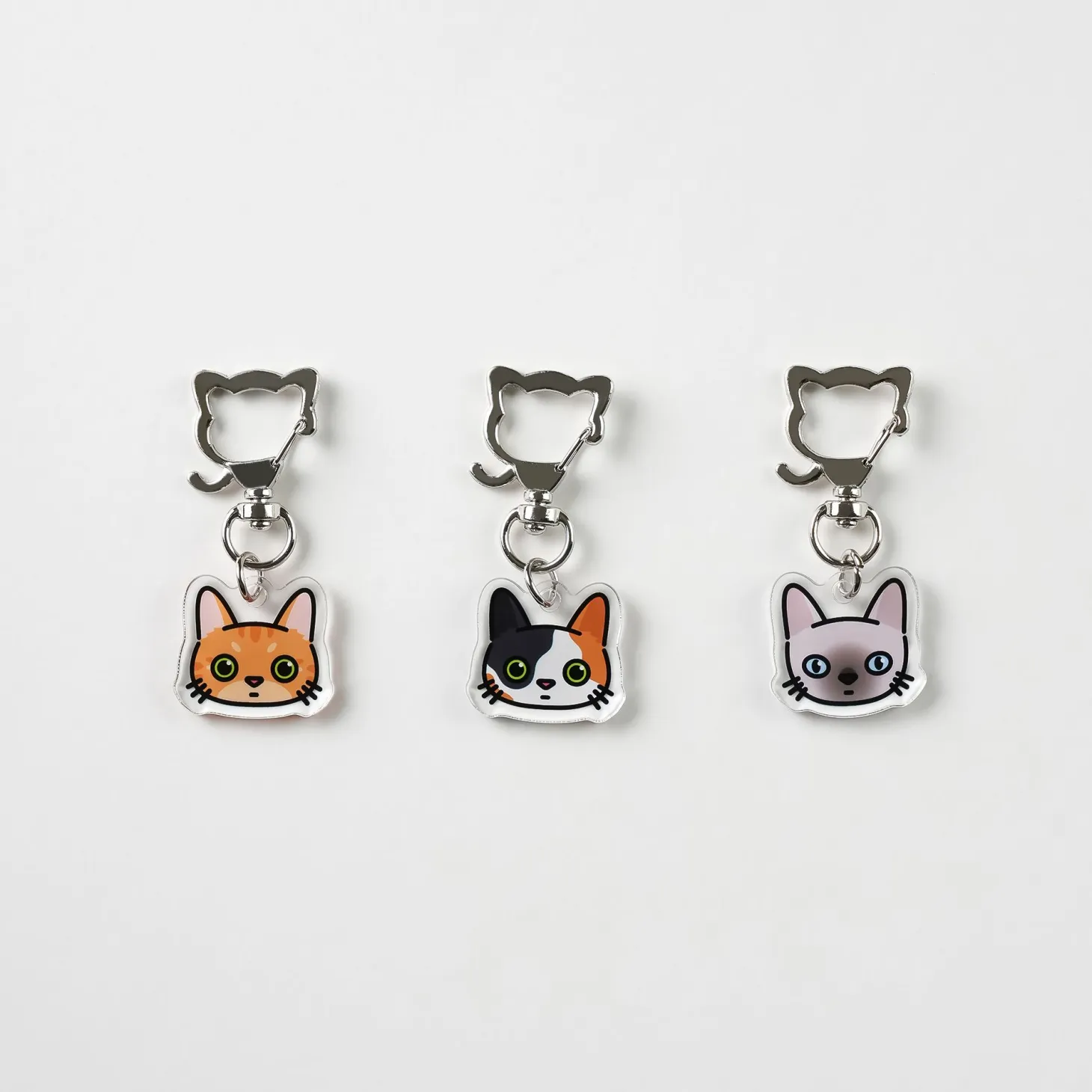 Cat Face Acrylic Key Ring