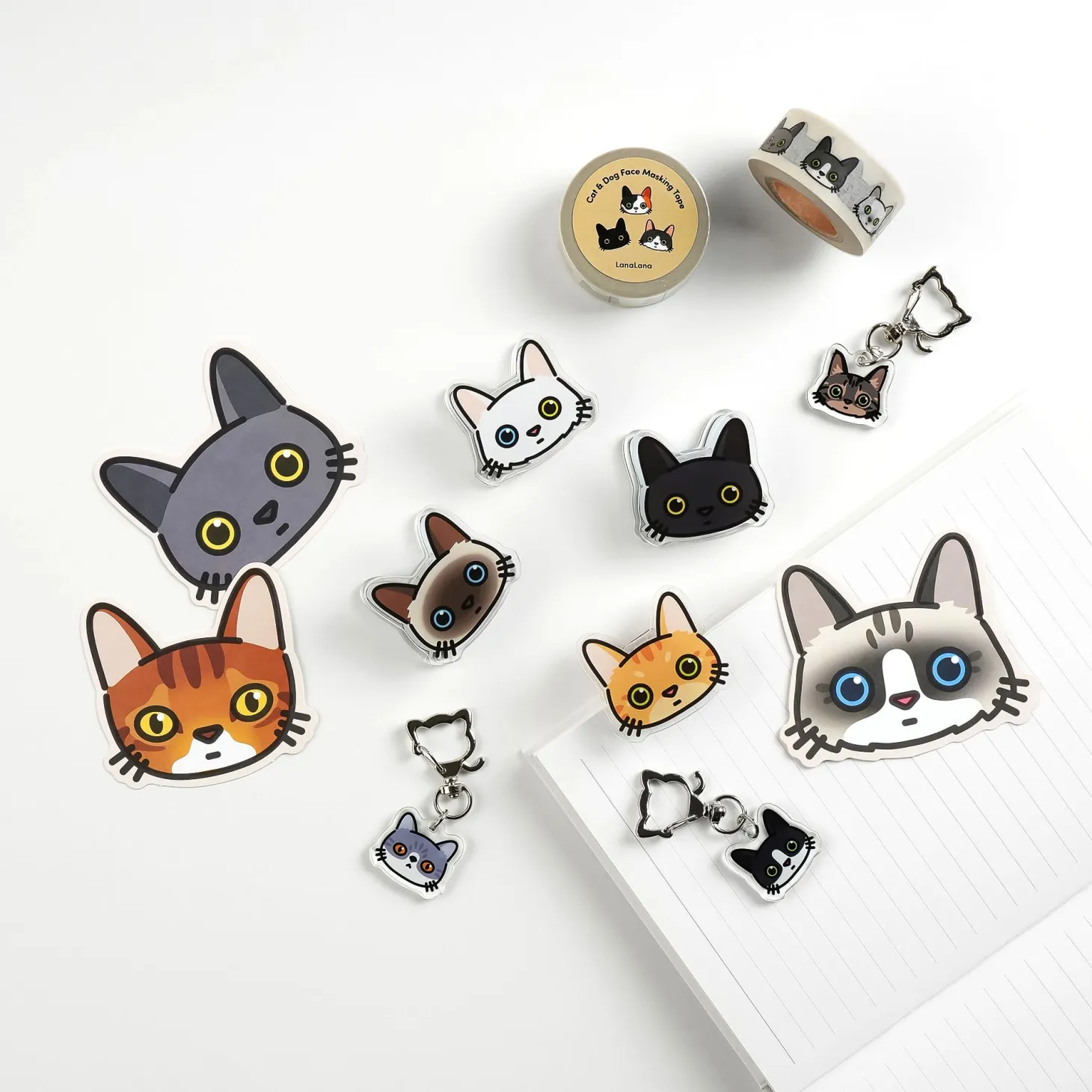 Cat Face Double-sided Acrylic Clip