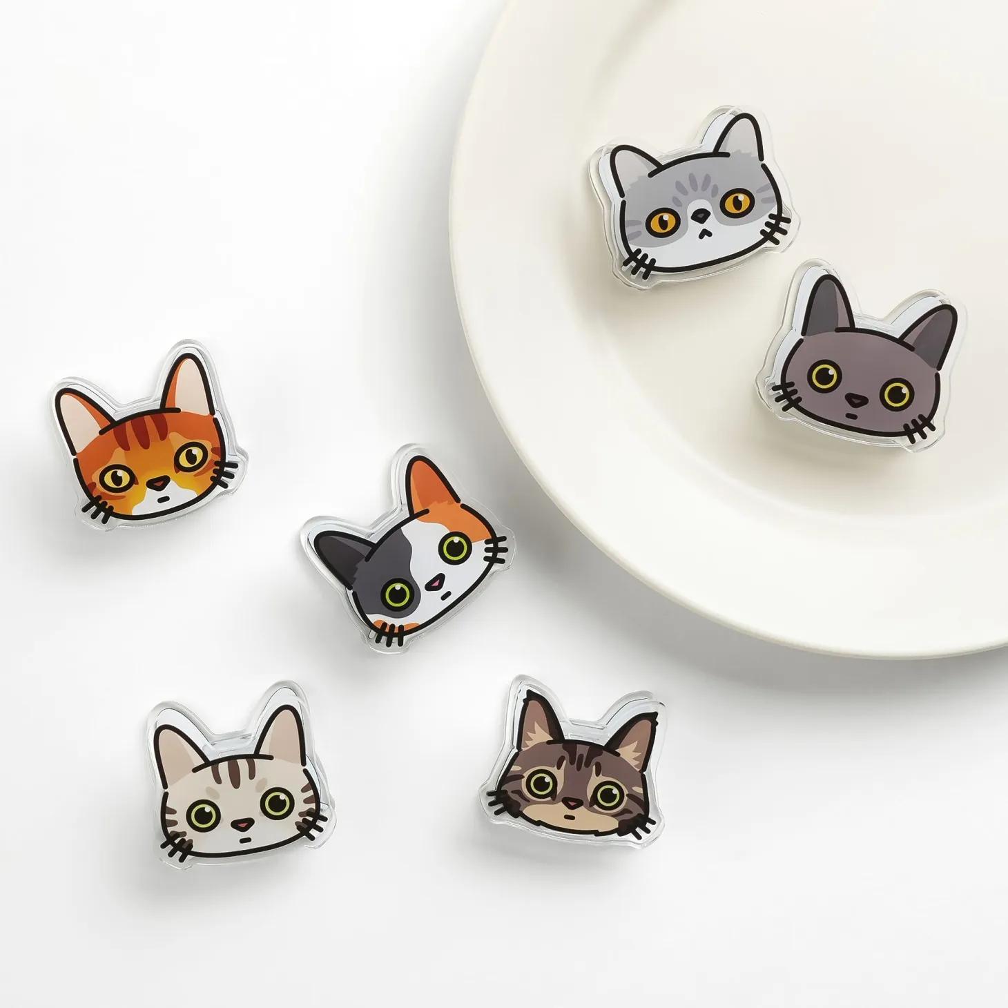 Cat Face Double-sided Acrylic Clip
