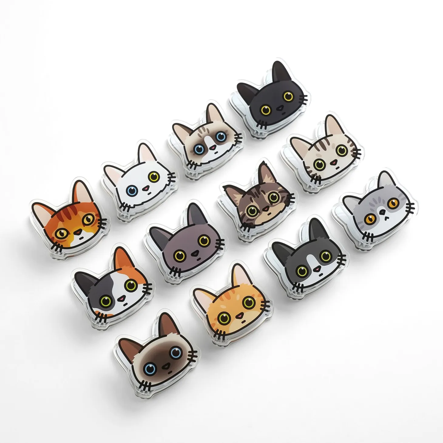 Cat Face Double-sided Acrylic Clip