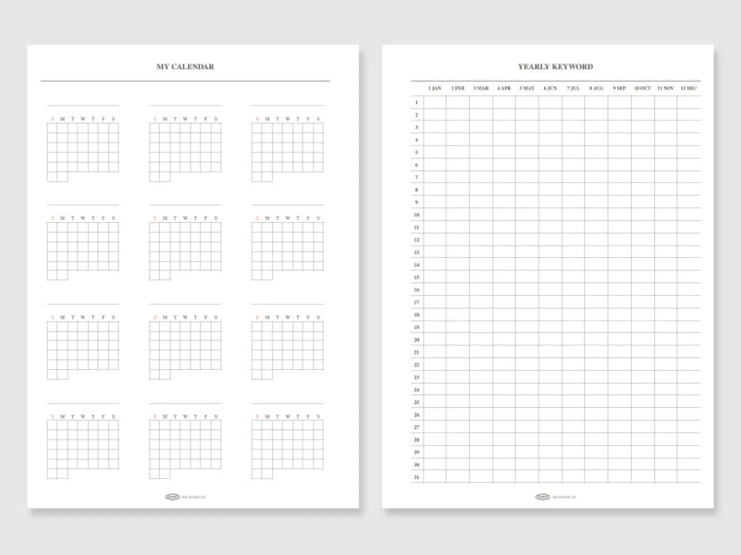 Classy Standard Index Weekly Planner