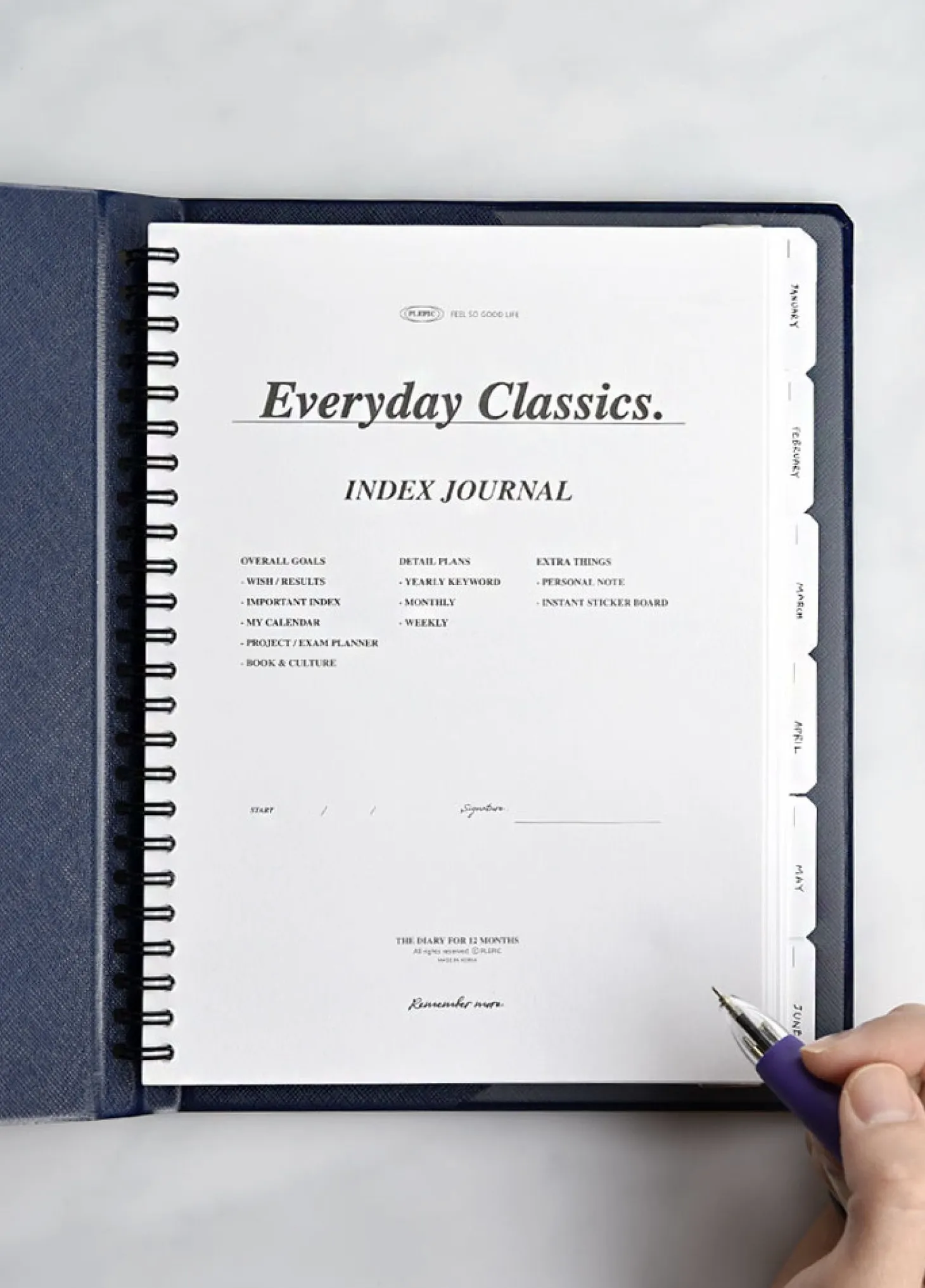 Classy Standard Index Weekly Planner