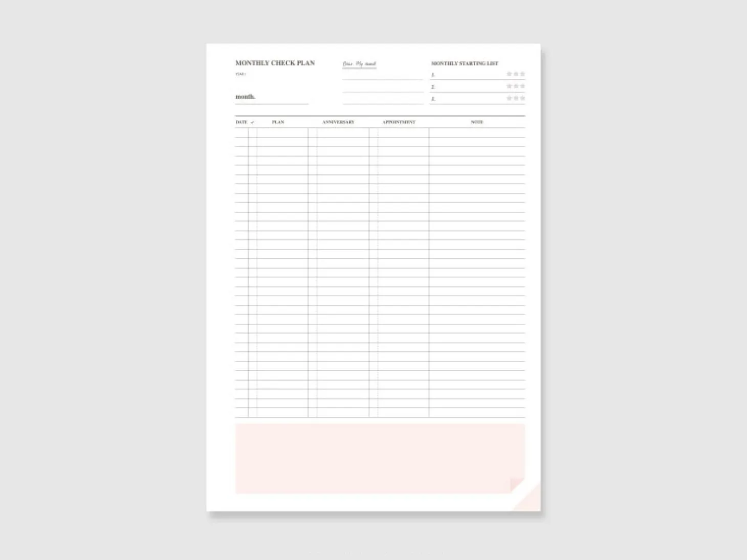 Classy Standard Index Weekly Planner