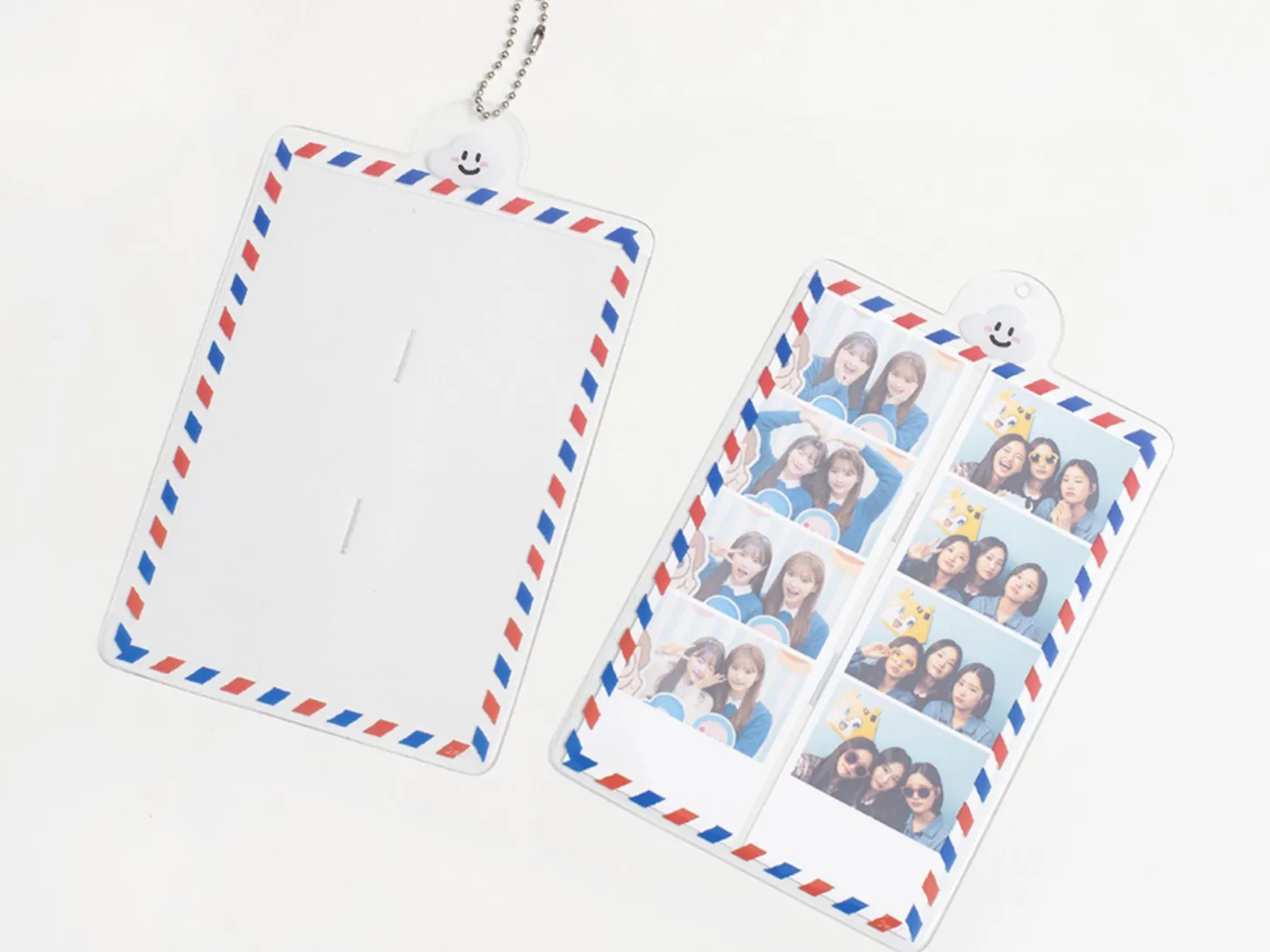 4 Cut Double Photo Holder Key Chain