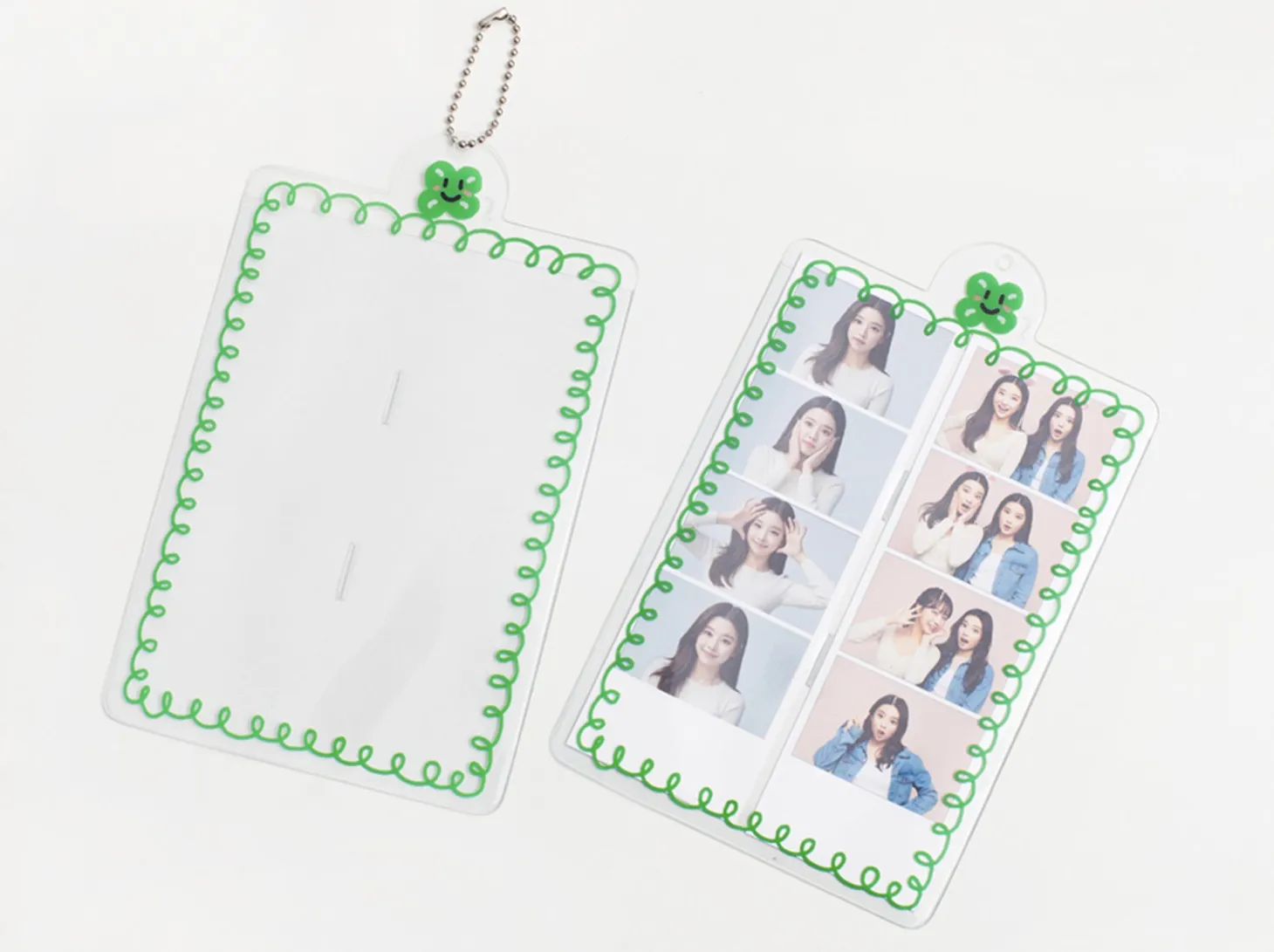 4 Cut Double Photo Holder Key Chain