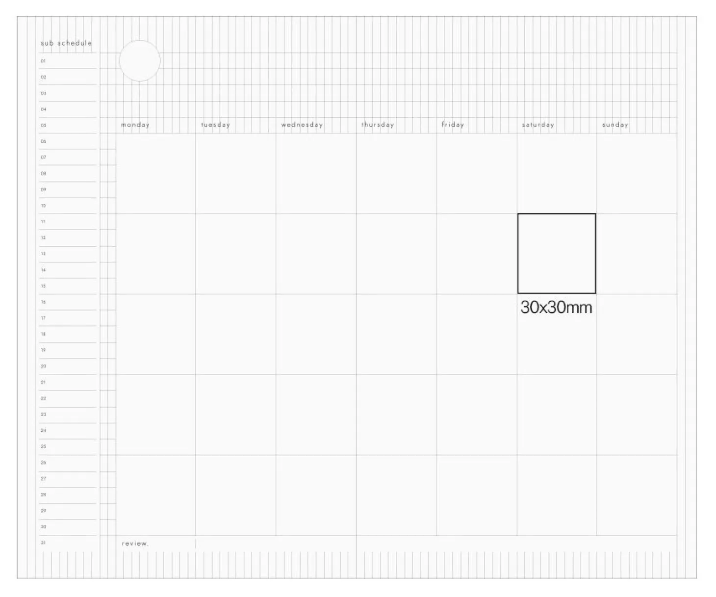 Daily Sequence One-Month Planner
