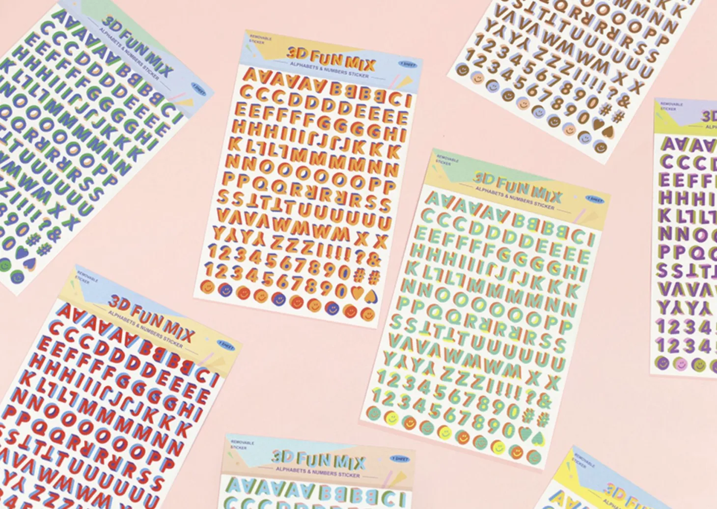 3D Fun Mix Alphabet Removable Sticker
