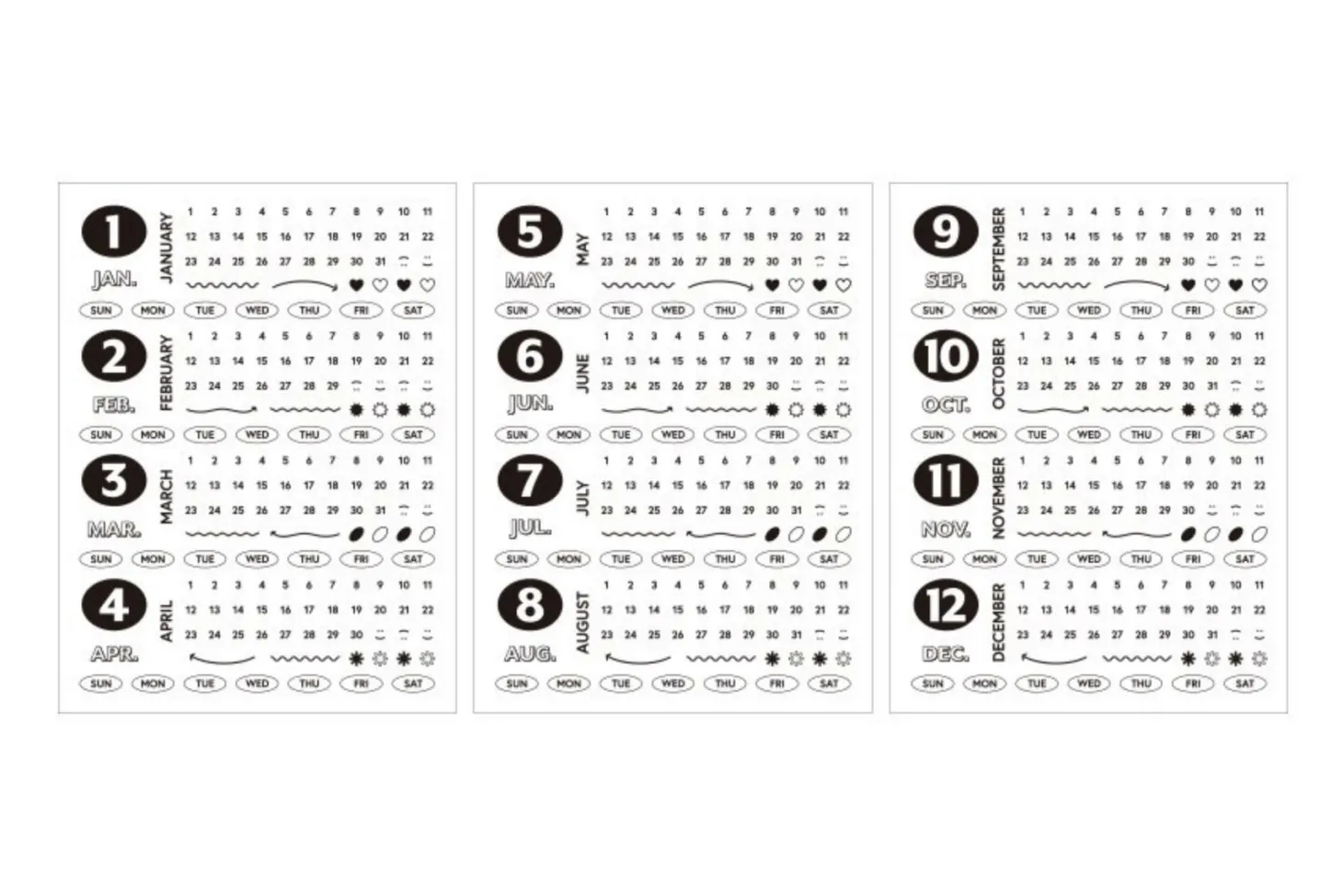 Diary Date Sticker Set