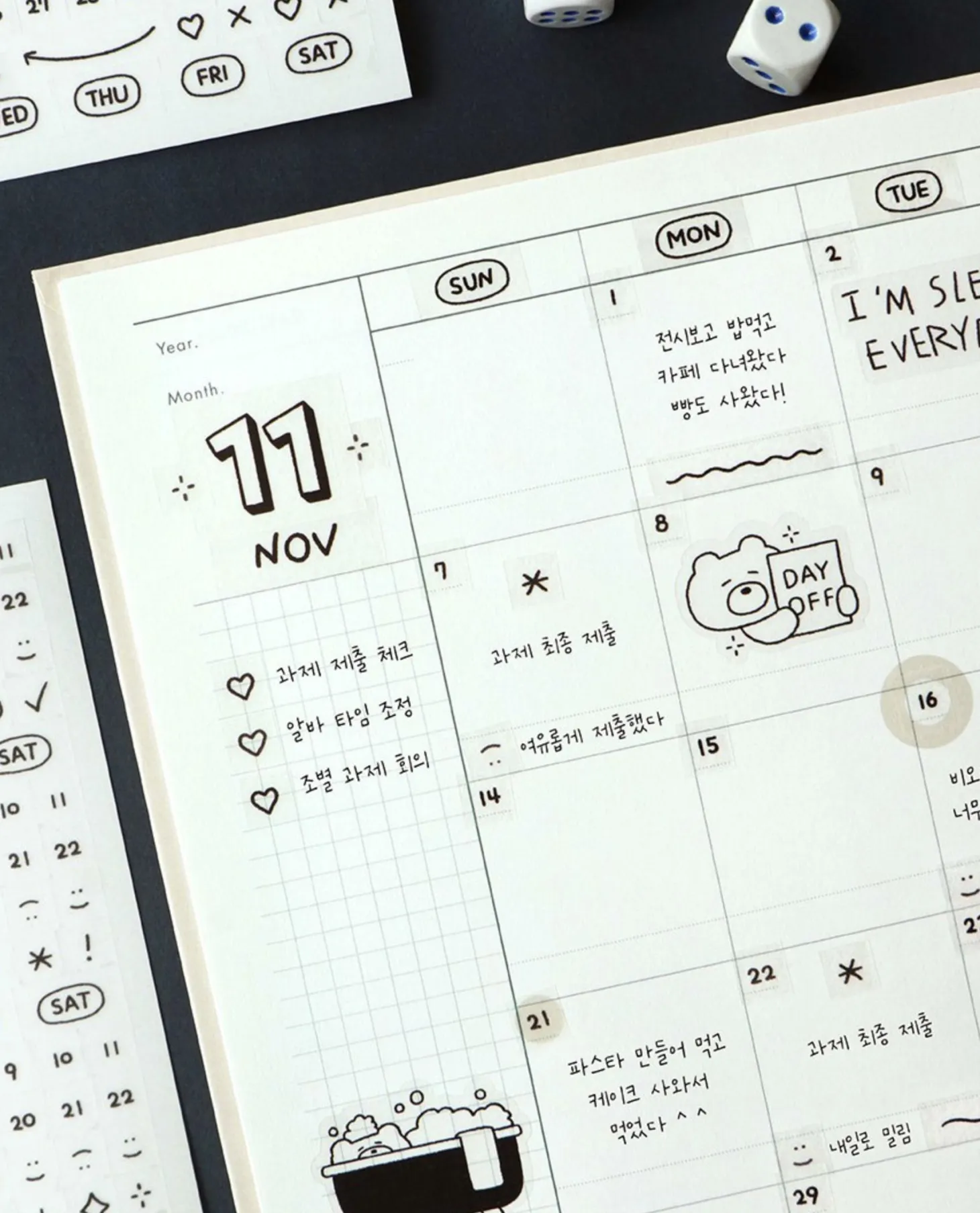 Diary Date Sticker Set