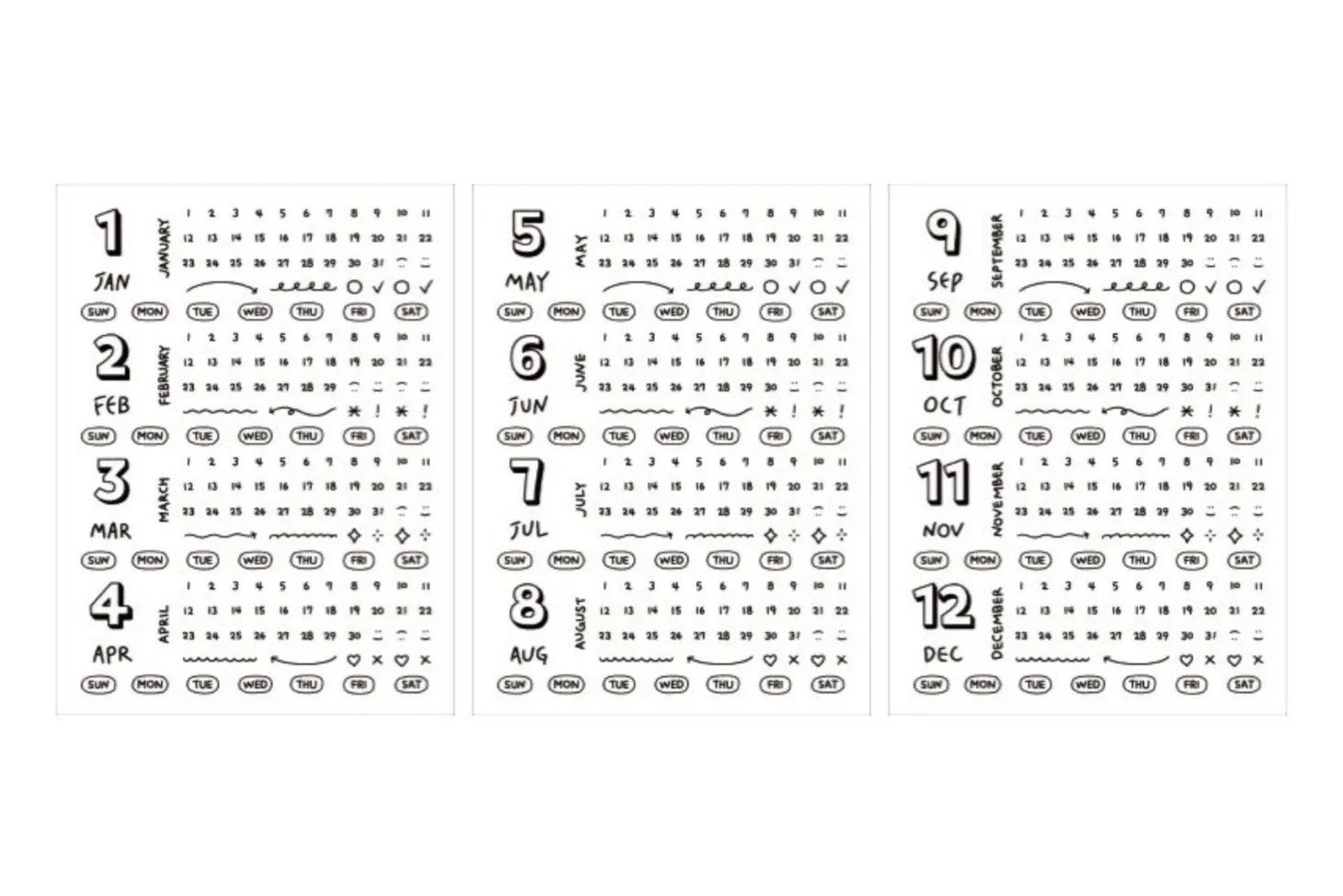 Diary Date Sticker Set