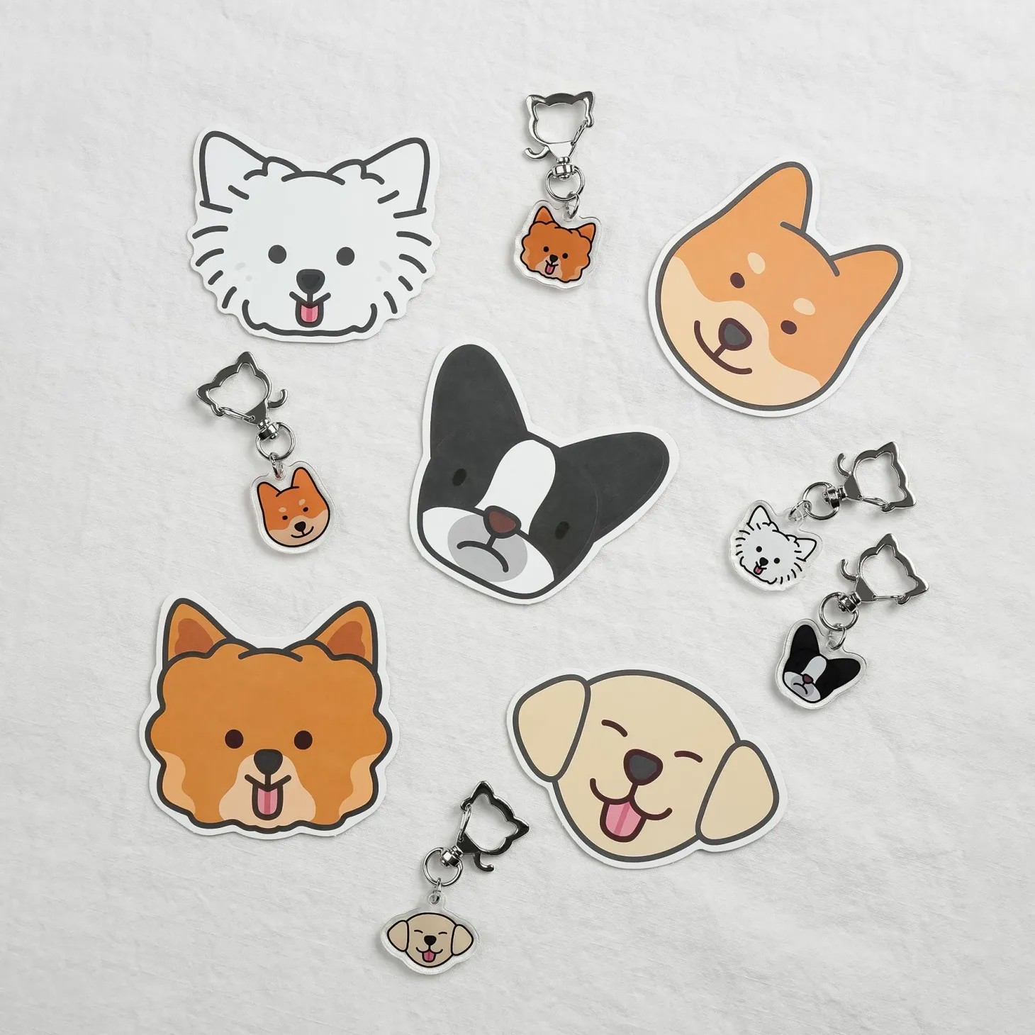 Dog Face Acrylic Key Ring