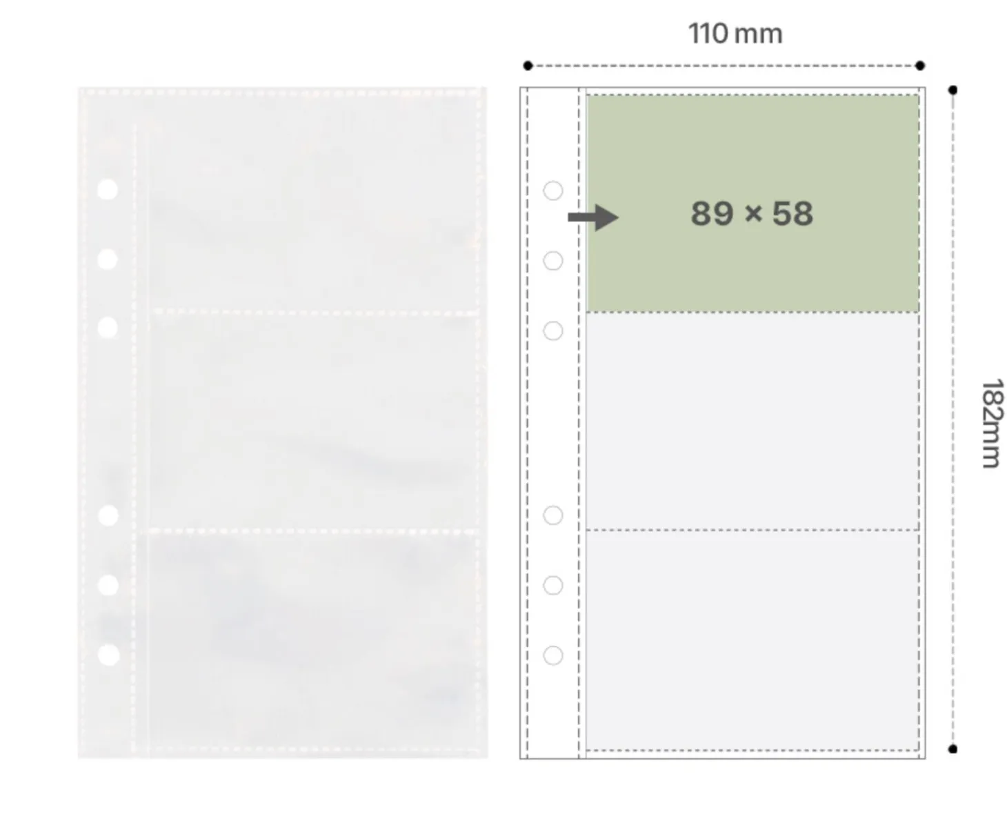 Double-sided 6 Ring A6 Pocket Refill