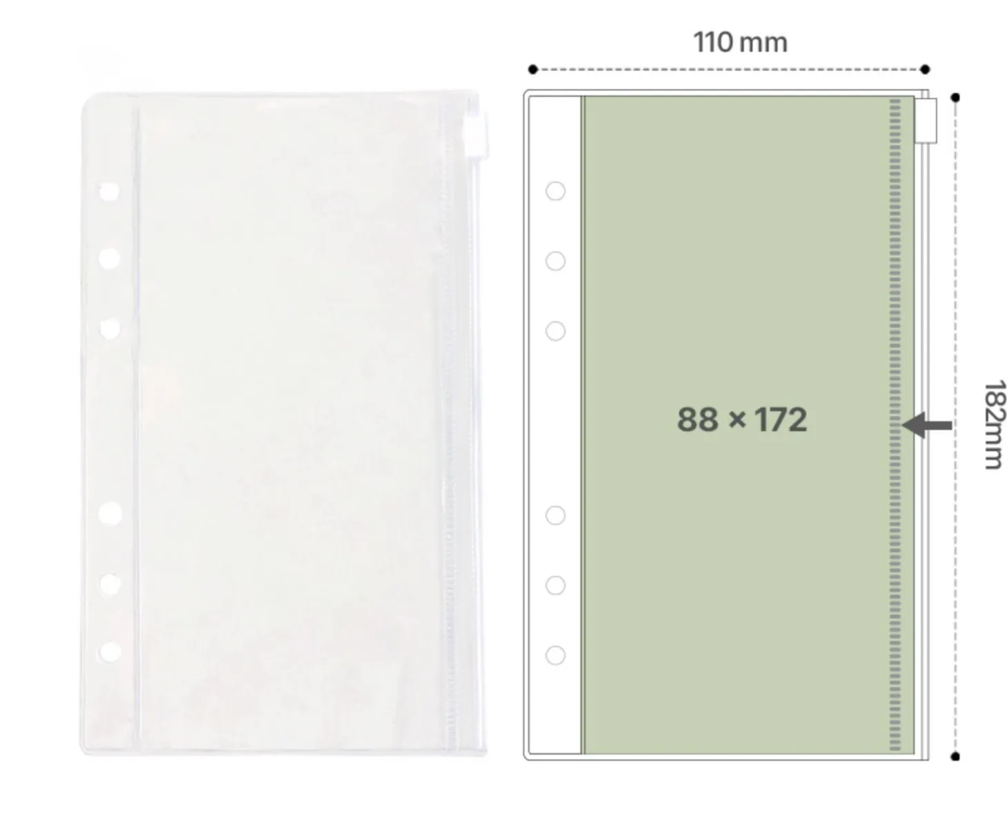 Double-sided 6 Ring A6 Pocket Refill
