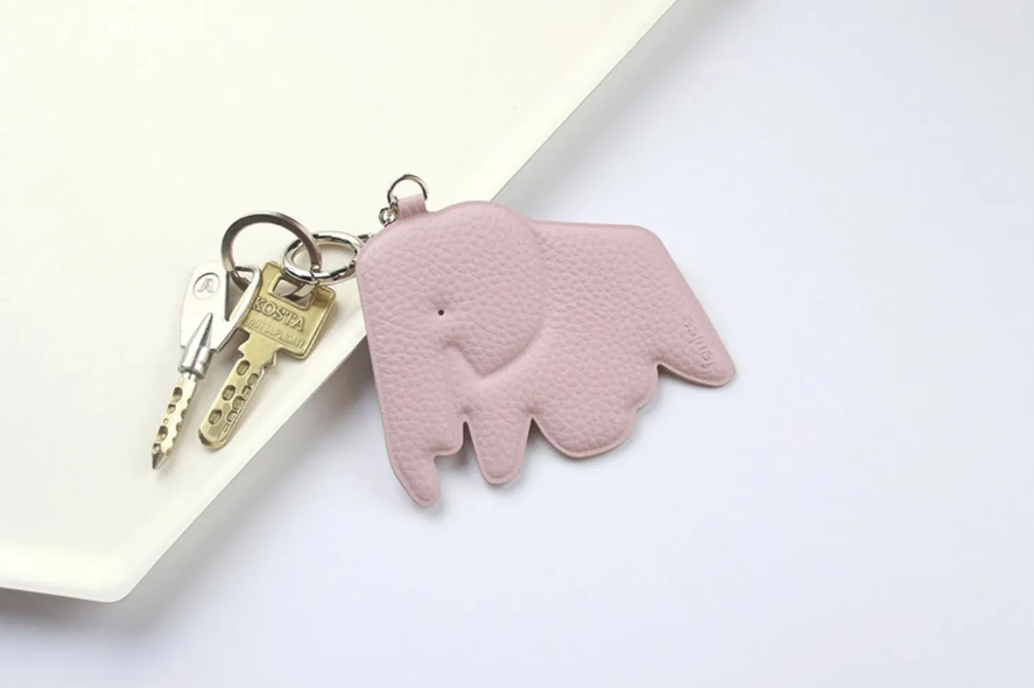 Elephant Vegan Leather Key Ring
