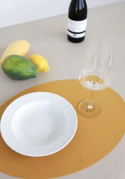 Ellipse Edge Leather Dining Placemat