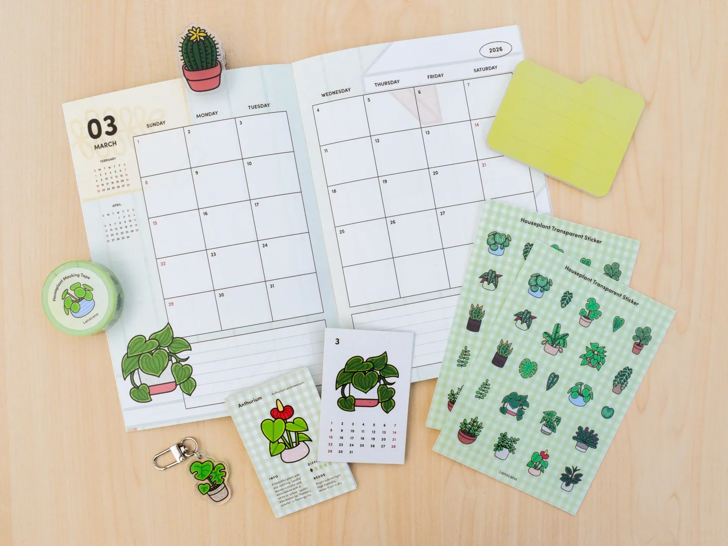 Houseplant 2026 Monthly Stationery Gift Set (7pcs)