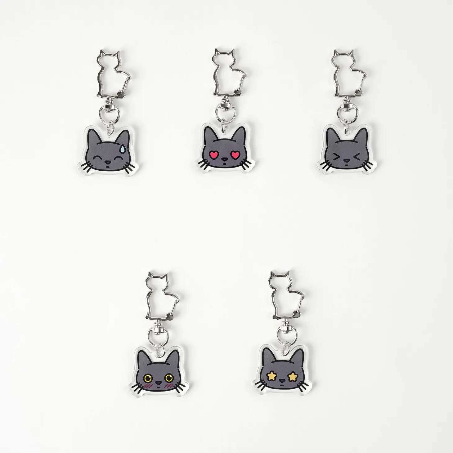 Lana Cat Emoji Acrylic Key Ring