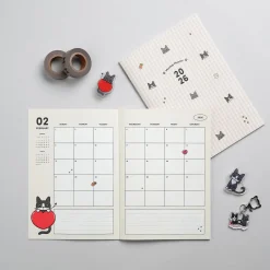 2026 Lana & Tuxedo Cat Monthly Planner