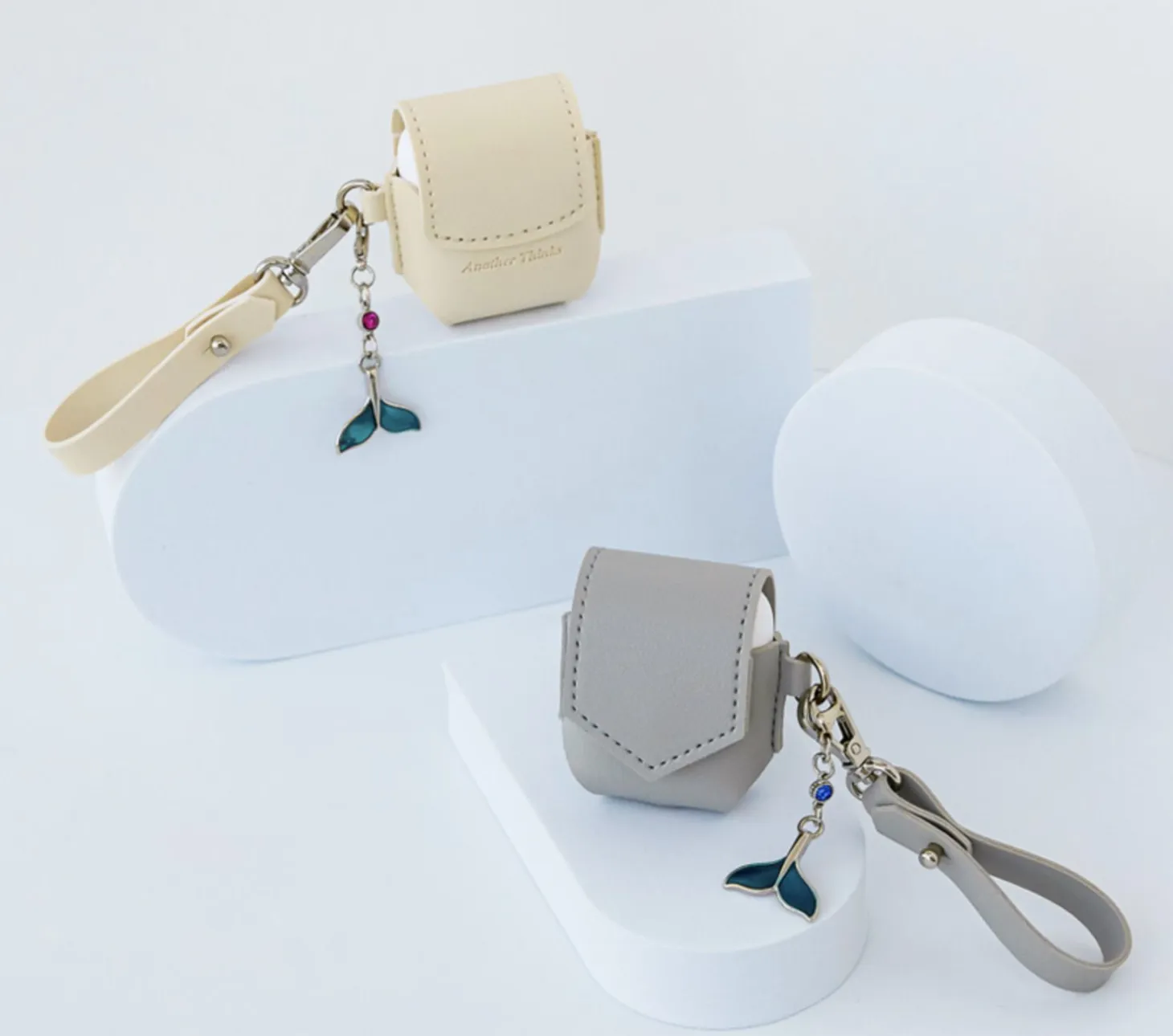 Leather AirPods Pouch + Strap Set
