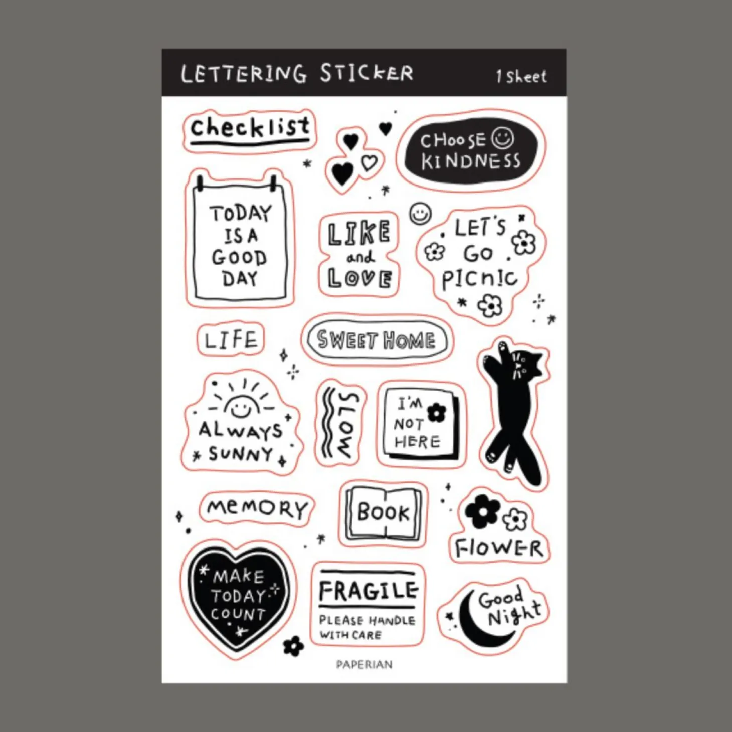 Lettering Removable Sticker