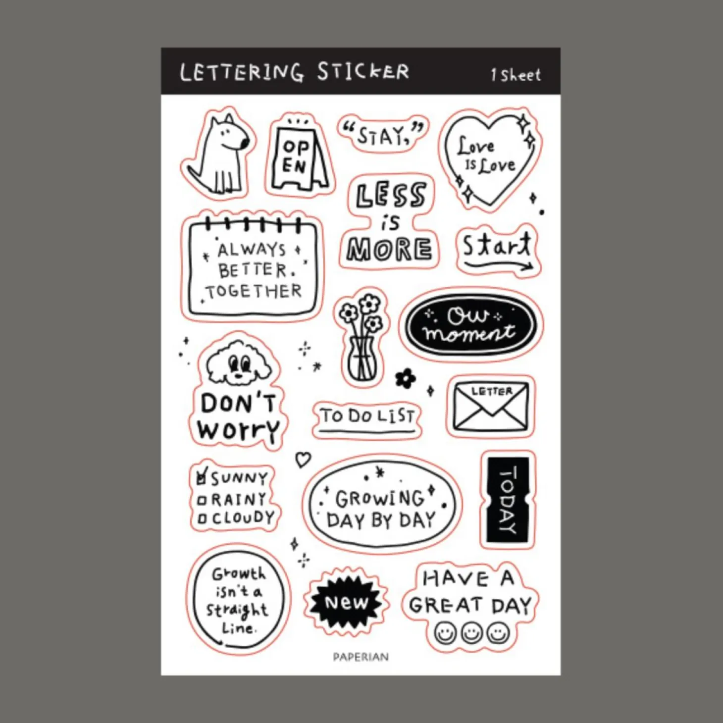 Lettering Removable Sticker