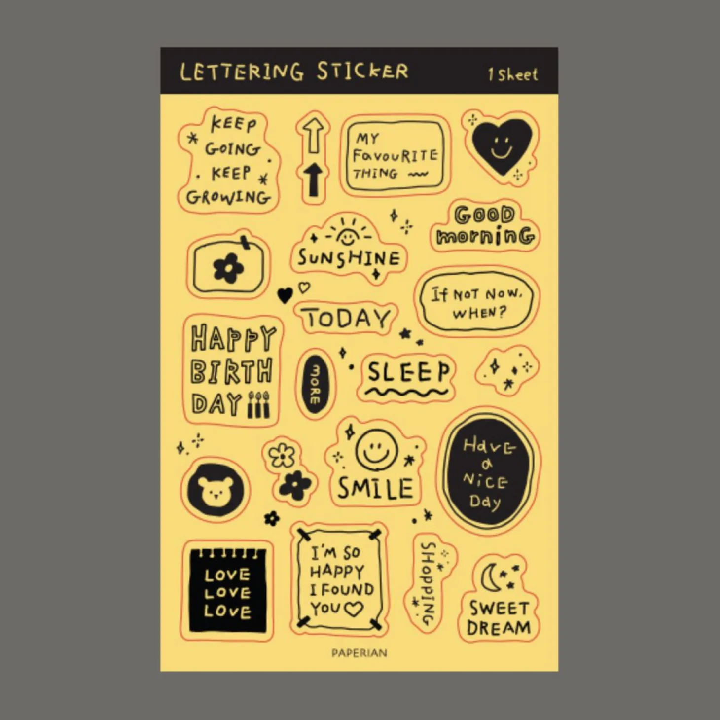Lettering Removable Sticker