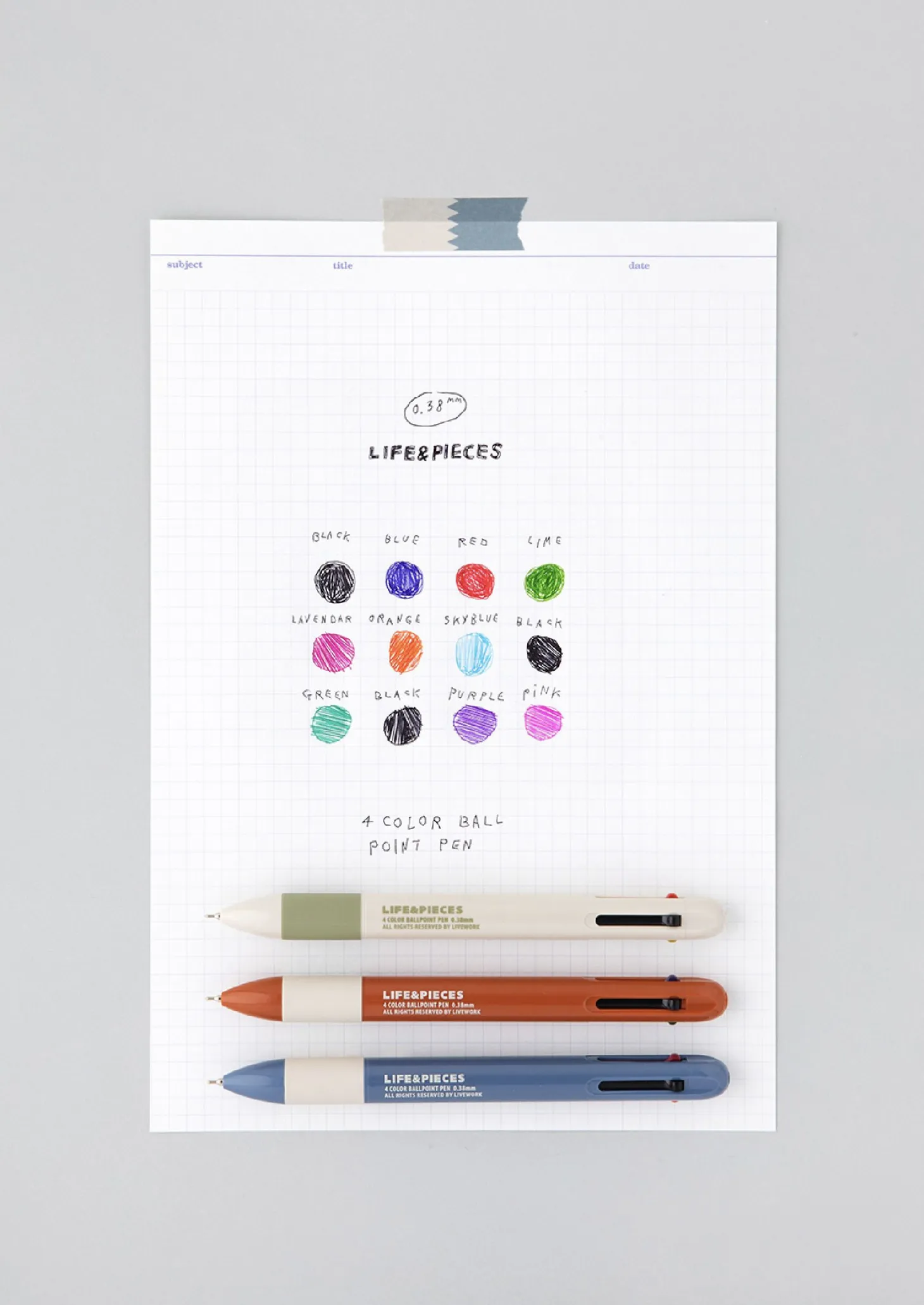 Life & Pieces 4 Color Ball Point Pen v2