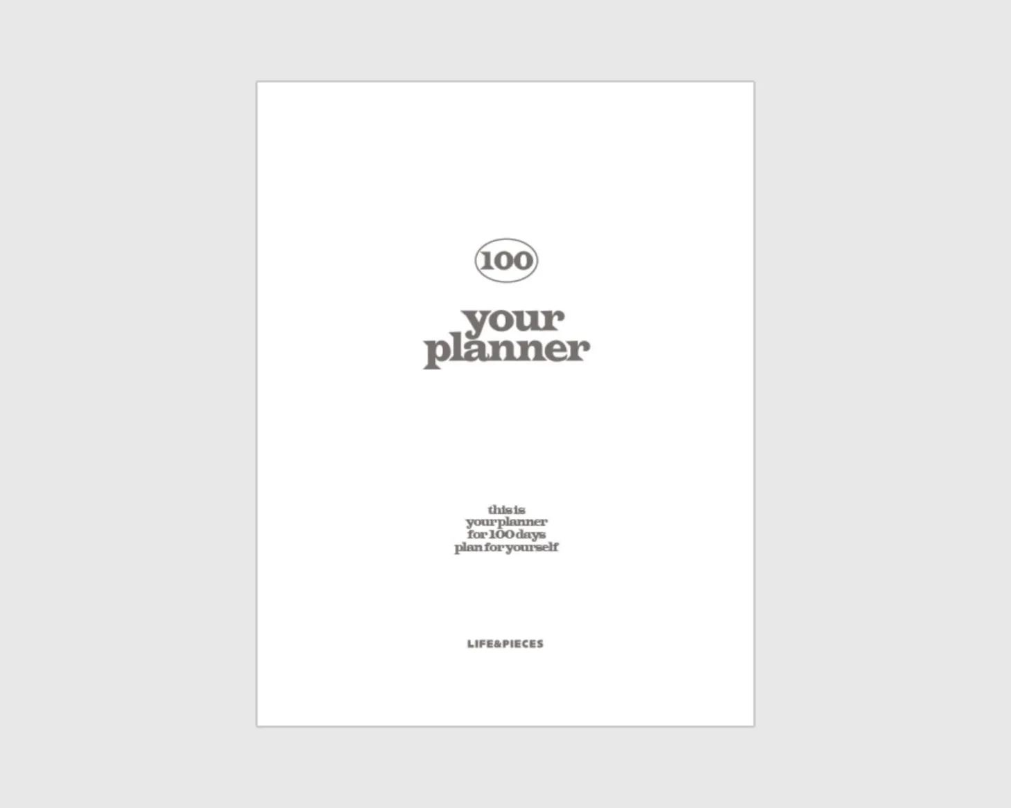 Life & Pieces 100 Day Standing Planner