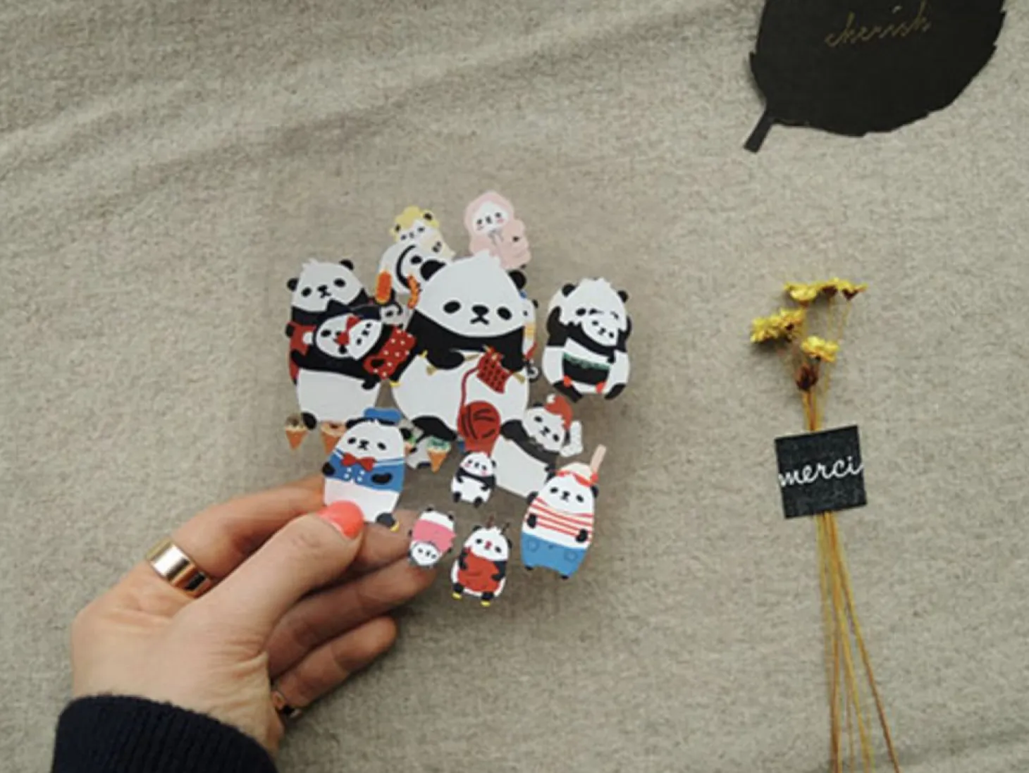 Lovely Panda Deco Sticker Set
