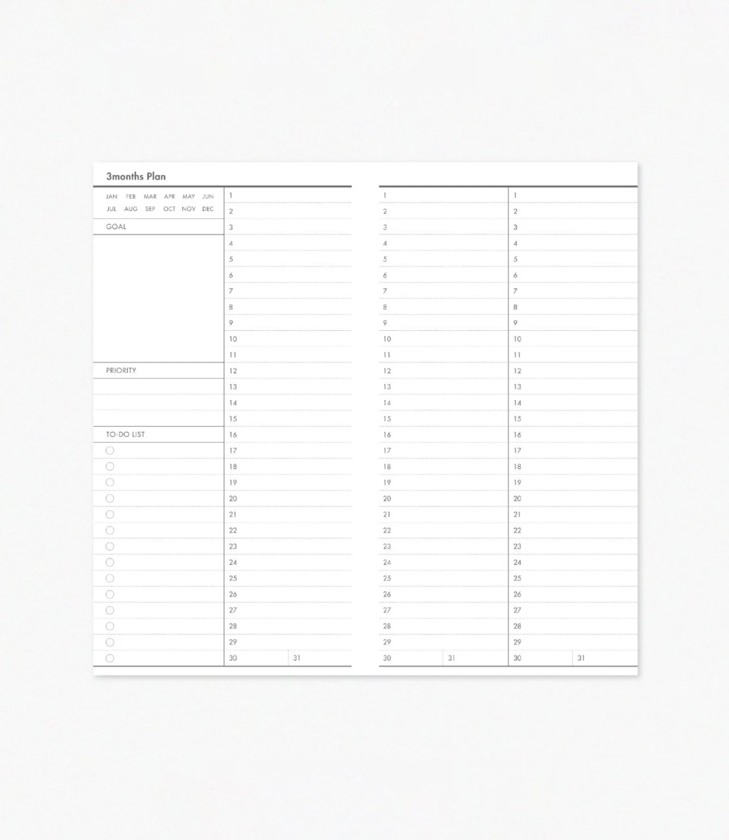 3 Months Goal Planner