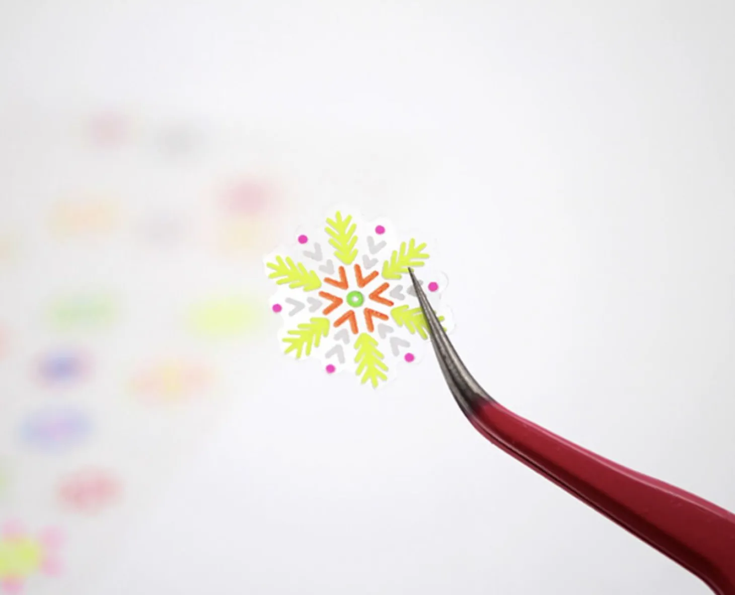Neon Snowflake Deco Sticker