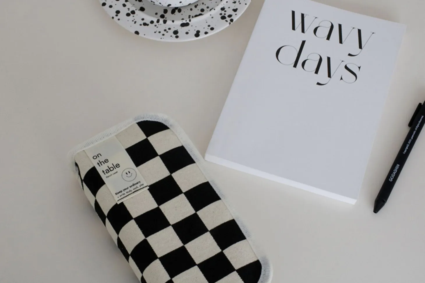 On the Table Checker Board Pen Pouch