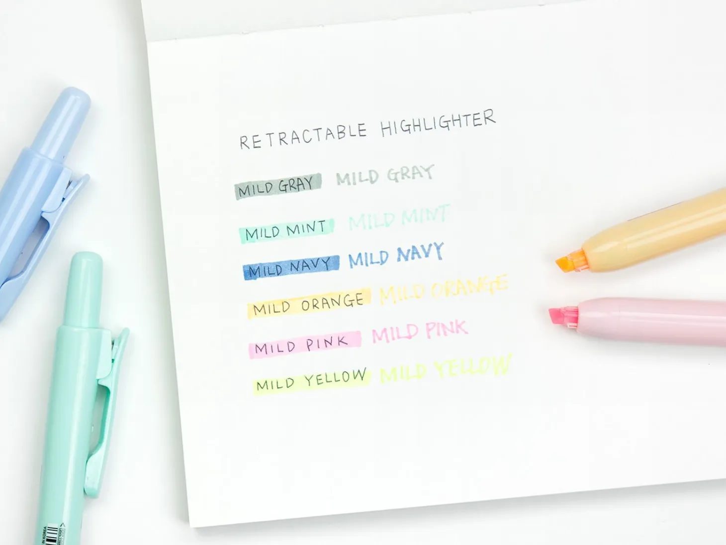 Pastel Retractable Highlighter Set