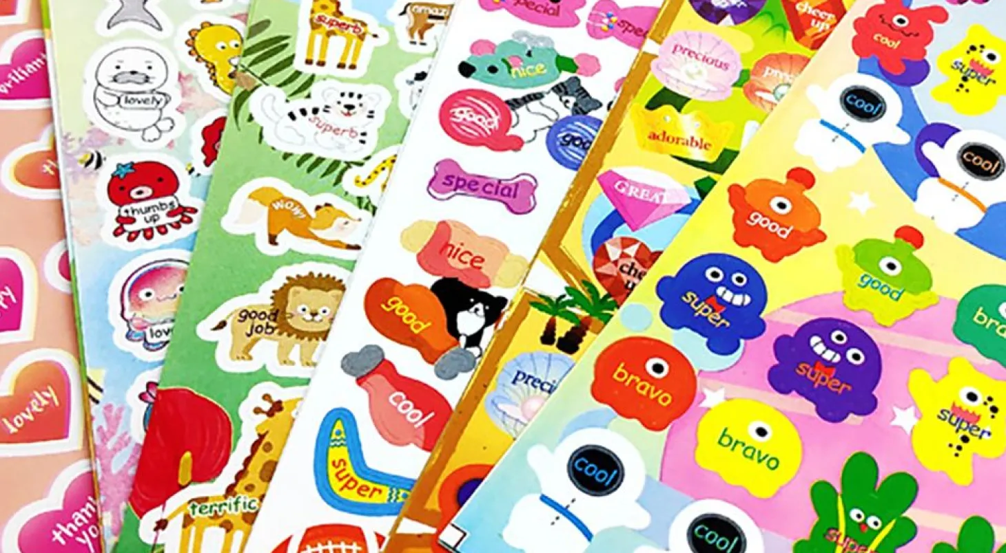 7pcs Alien Reward Paper Sticker Set