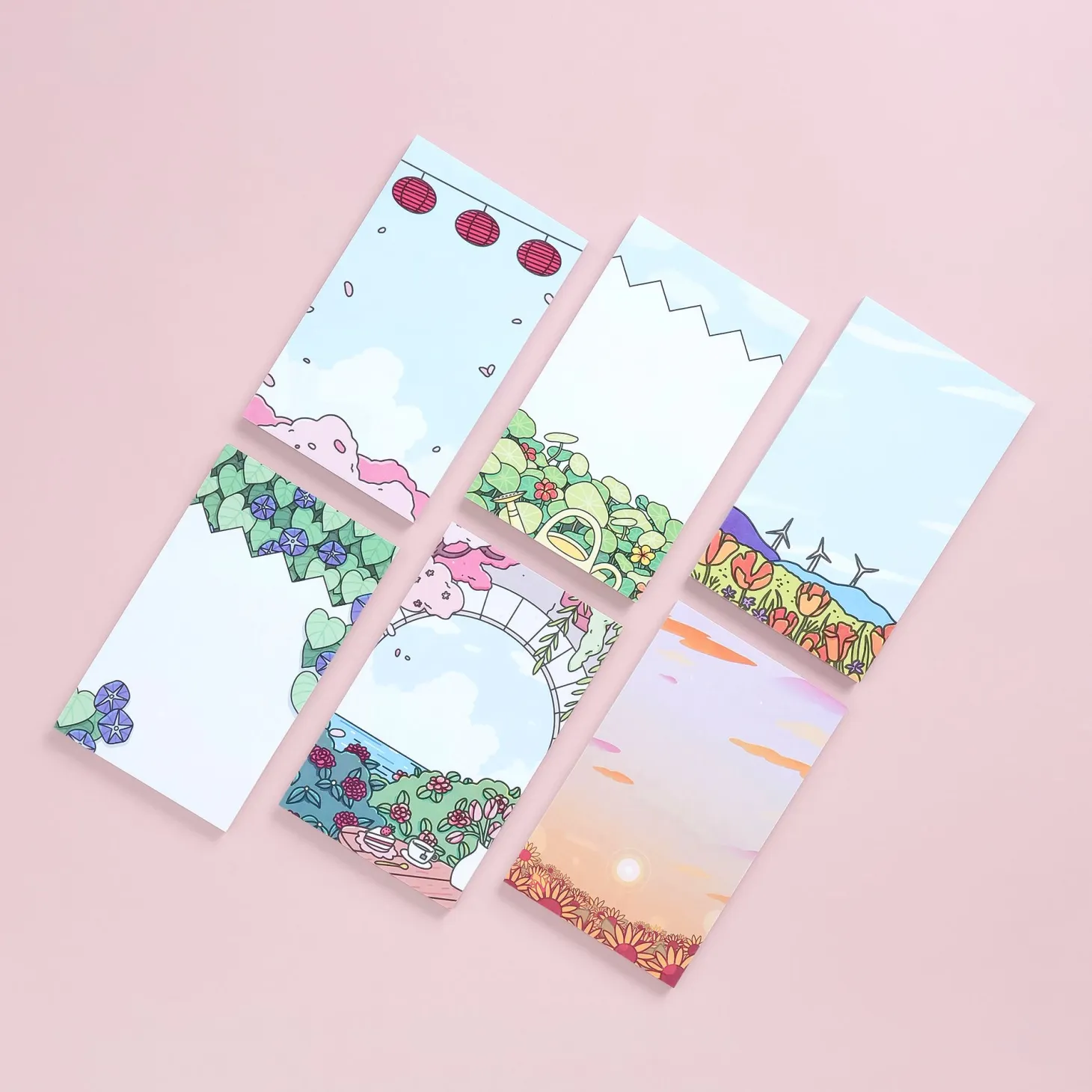 6pcs Blooming Garden Sticky Note Set