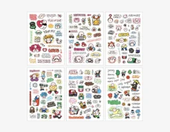 6pcs Doodle Point Removable Sticker Set