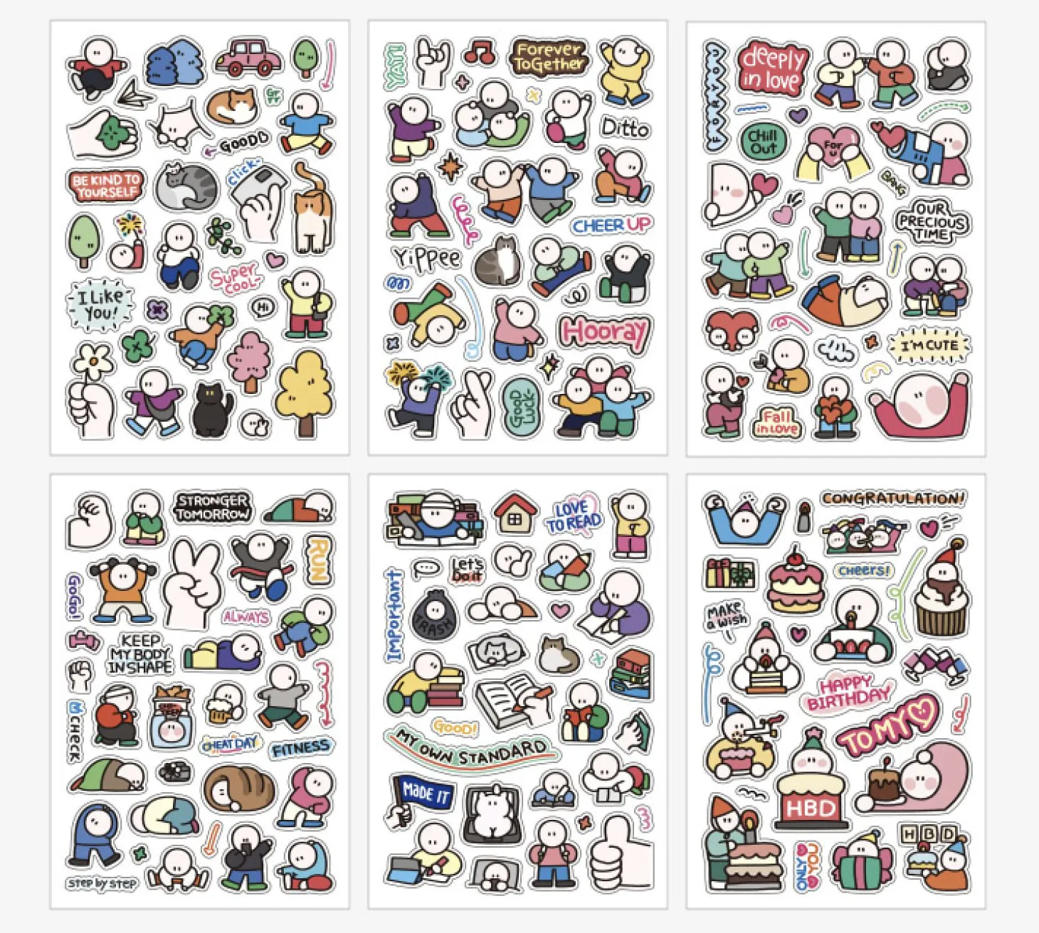 6pcs Drawing Point Removable Sticker Set