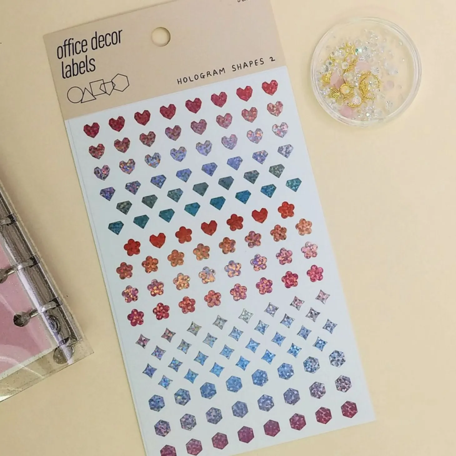 3pcs Hologram Shapes Sticker Set