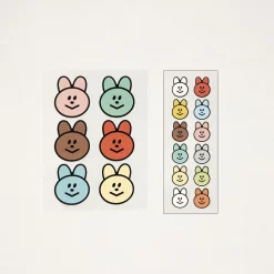 2pcs Mini Smile Removable Sticker Set
